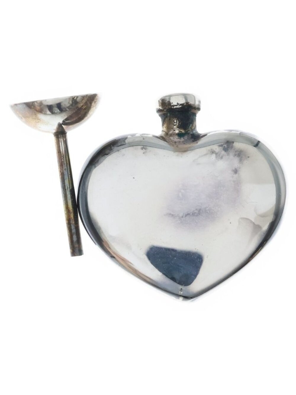 Tiffany & Co Heart Shape Perfume Bottle Atomizer 925 Sterling Silver Necklace